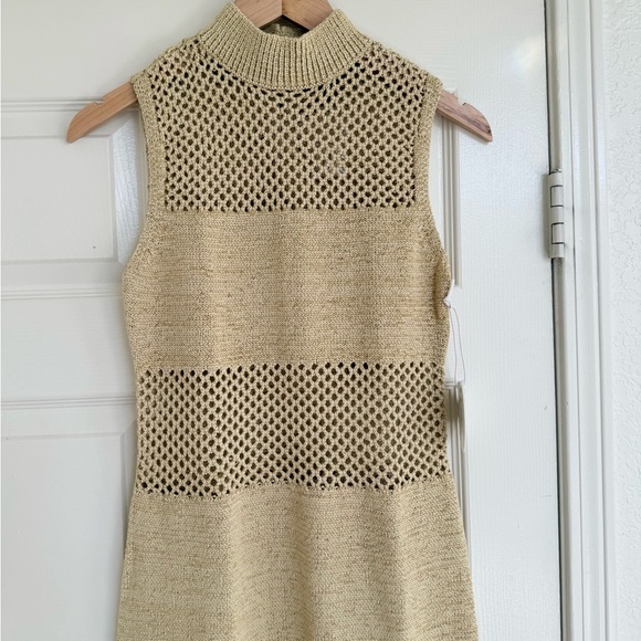 STAUD Adair Midi Sleeveless Knit Dress Size M Beige Tan Cream NWT - Picture 6 of 12